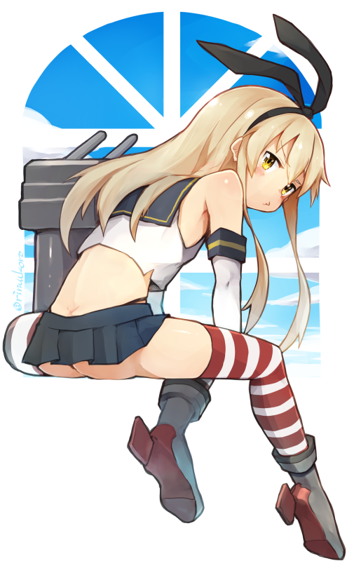 shimakaze and rensouhou-chan (kantai collection) drawn by rimukoro