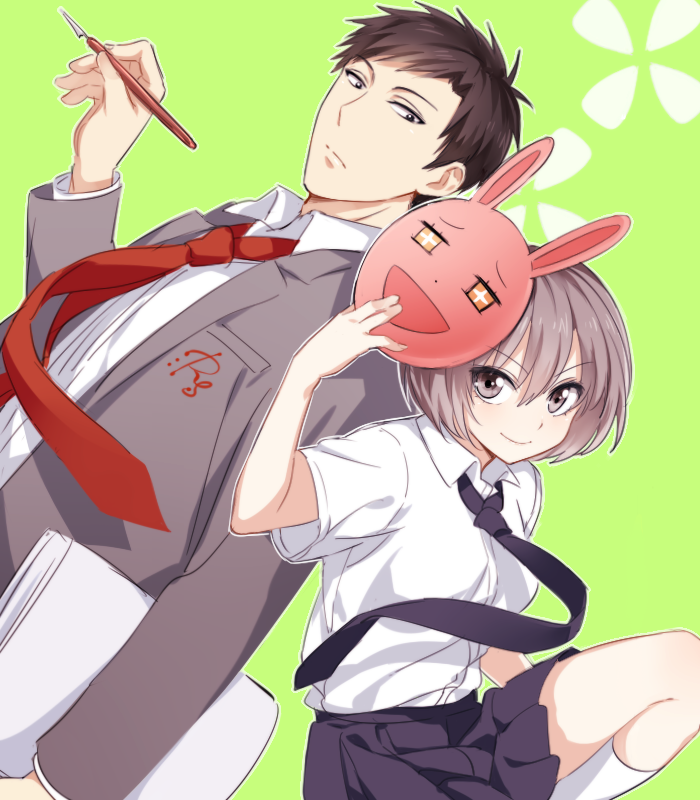 nozaki umetarou and kurosaki mafuyu (gekkan shoujo nozaki-kun and 1 more) drawn by mery_(yangmalgage)