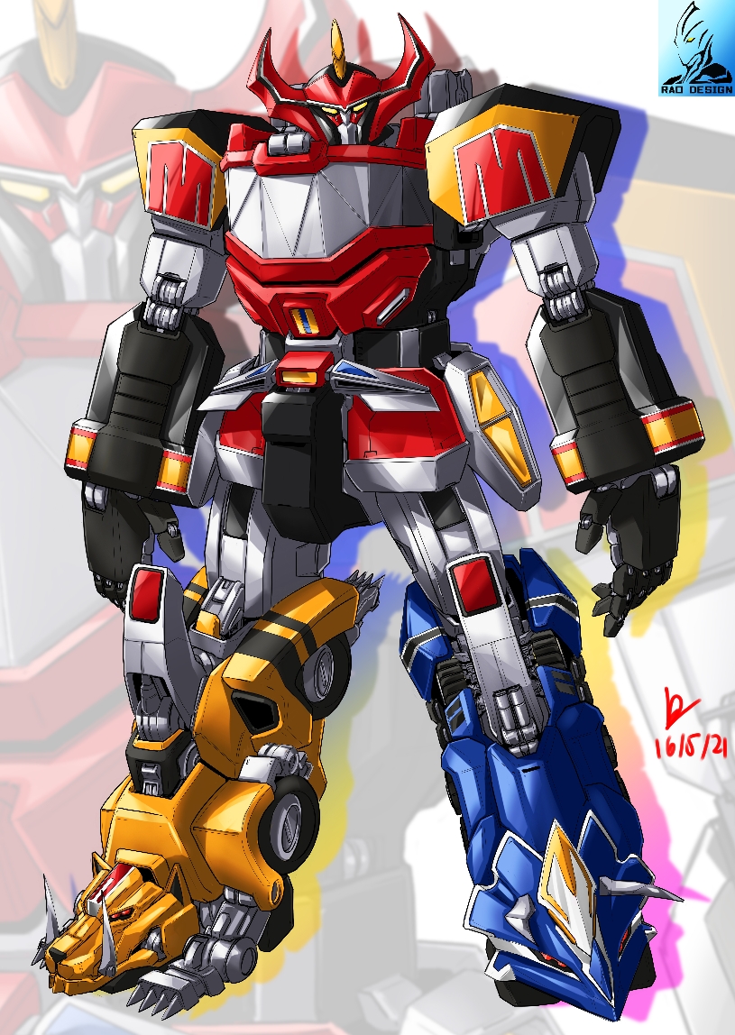 daizyuzin and dino megazord (super sentai and 3 more) drawn by pravin_rao_santheran