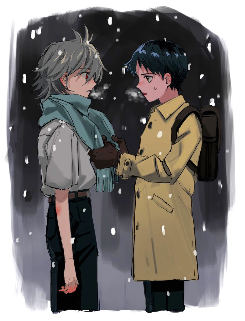 ikari shinji and nagisa kaworu (neon genesis evangelion) drawn by a12740807