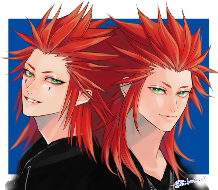 axel and lea (kingdom hearts and 2 more) drawn by s_kouta_s