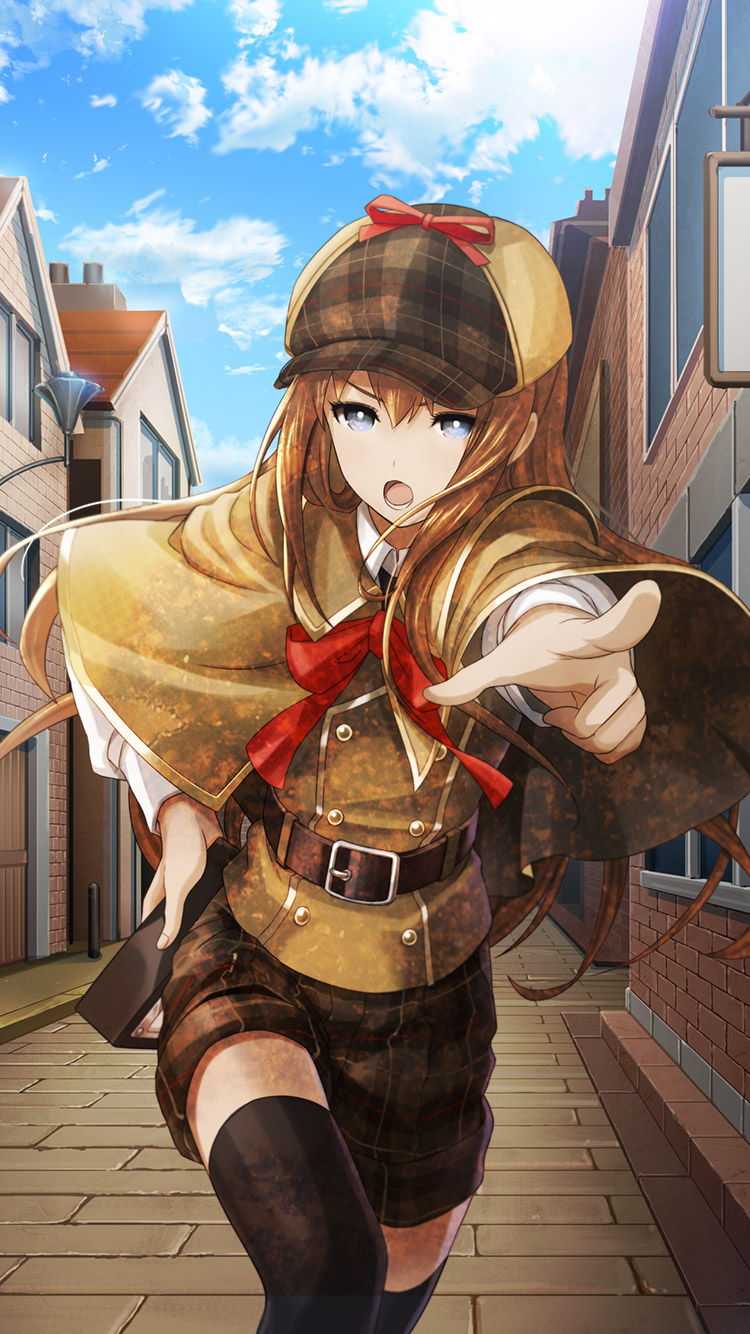 makise kurisu and sherlock holmes (steins;gate) drawn by huke
