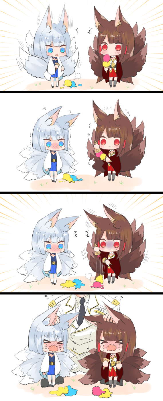 commander, kaga, and akagi (azur lane) drawn by putimaxi