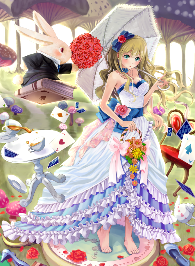 alice and white rabbit (alice's adventures in wonderland) drawn by kouzuki_yui