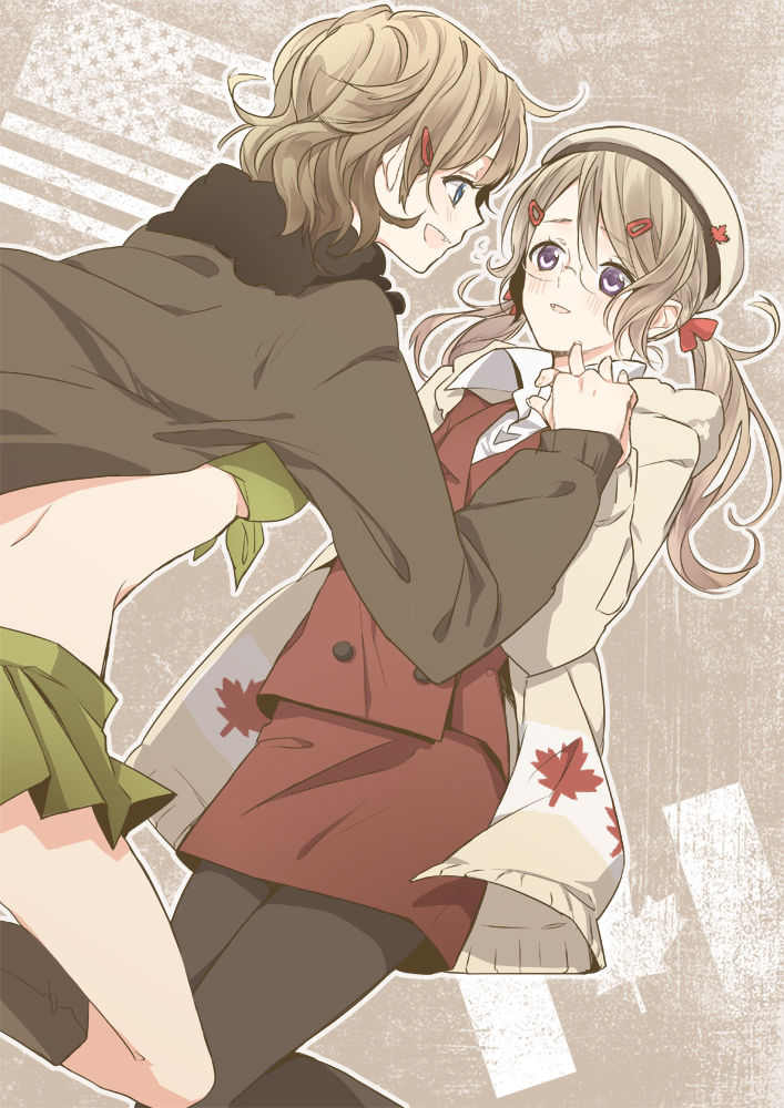 america and canada (axis powers hetalia) drawn by 21nm