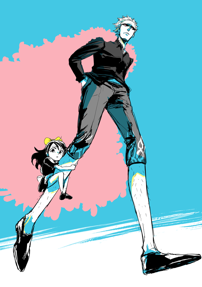 donquixote doflamingo and baby 5 (one piece) drawn by 4444_(tetsuya)