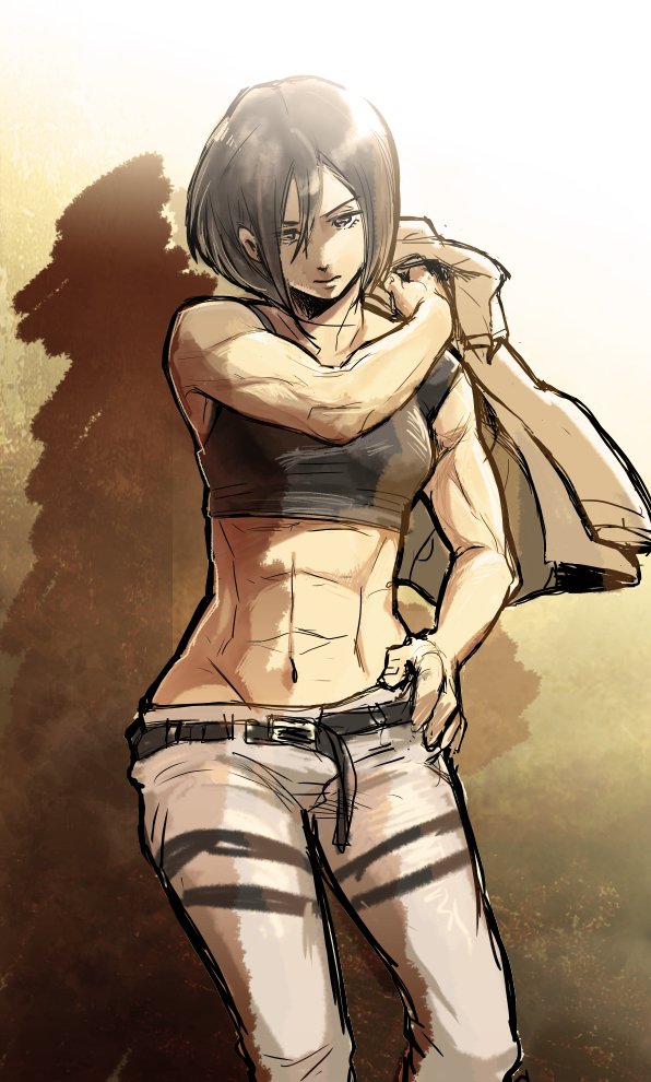 mikasa ackerman (shingeki no kyojin) drawn by hoshimi_yumi