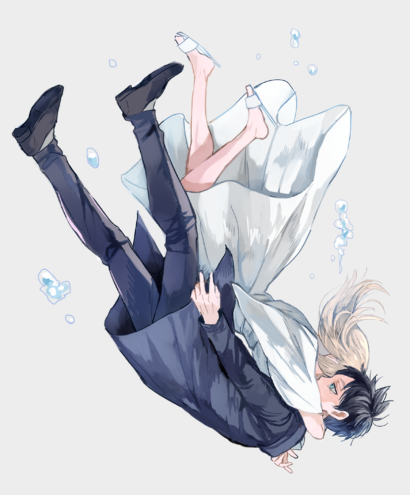 eren yeager and krista lenz (shingeki no kyojin) drawn by tonshi