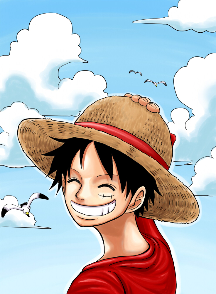 monkey d. luffy (one piece) drawn by kiyu_(zuyu)