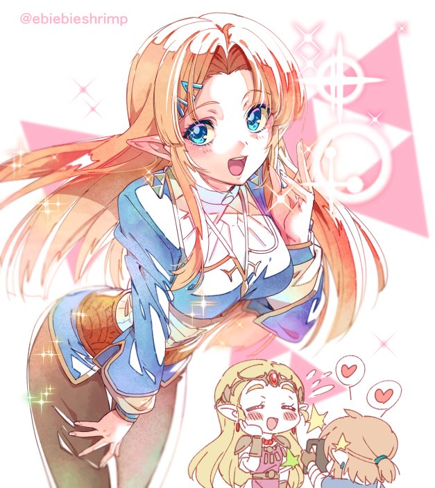 link and princess zelda (the legend of zelda and 3 more) drawn by shuri_(84k)