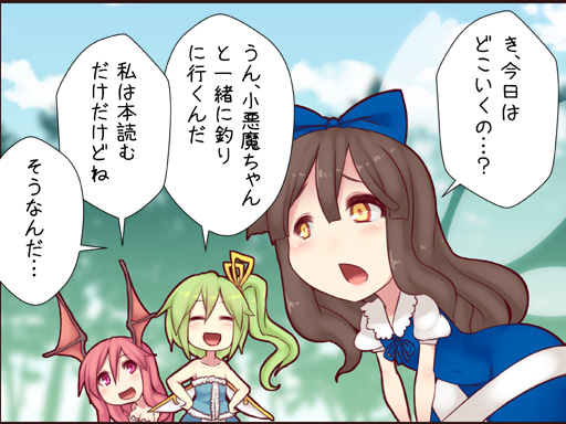 koakuma, daiyousei, and star sapphire (touhou) drawn by kuresento