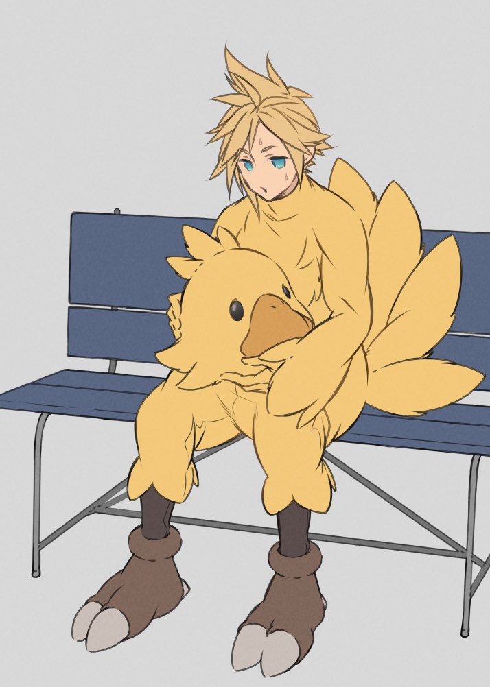 cloud strife (final fantasy and 2 more) drawn by kiki_lala