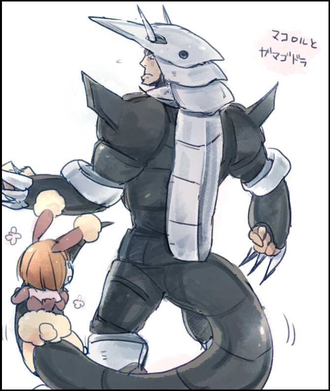 mankanshoku mako, gamagoori ira, buneary, and aggron (pokemon and 1 more) drawn by dai_(mebae16)