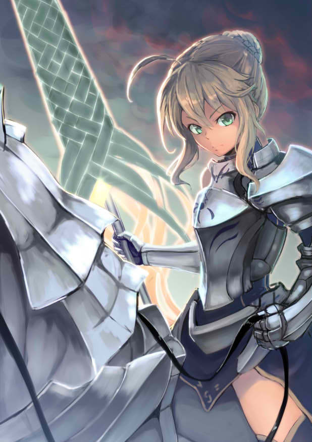 artoria pendragon and dun stallion (fate and 1 more) drawn by ryuudog