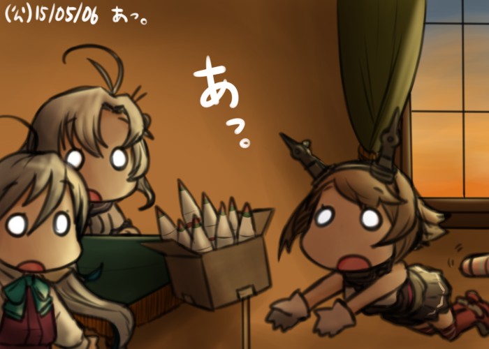 mutsu, kiyoshimo, and kinugasa (kantai collection) drawn by hamu_koutarou