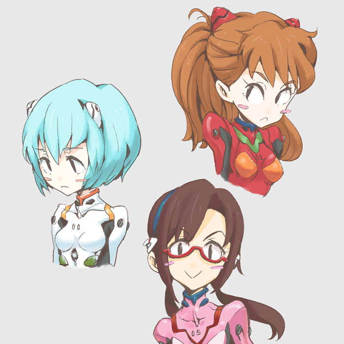 souryuu asuka langley, ayanami rei, and makinami mari illustrious (neon genesis evangelion and 2 more) drawn by ishida_hiroyasu