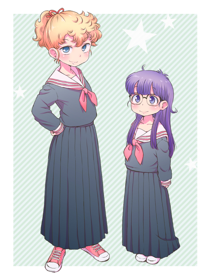 norimaki arale and kimidori akane (dr. slump) drawn by mochimomomo