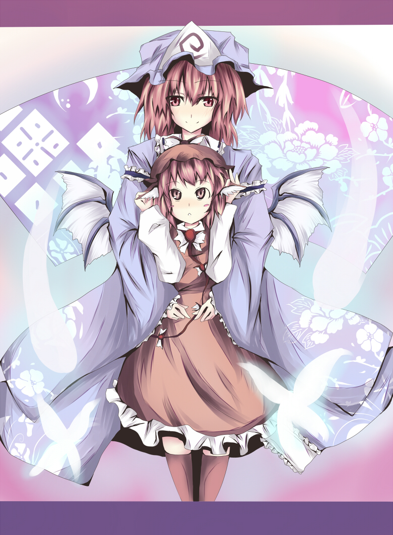 saigyouji yuyuko and mystia lorelei (touhou) drawn by ram_hachimin