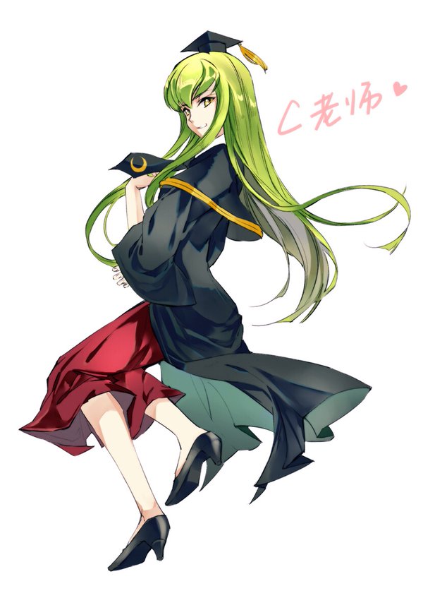 c.c. and koro-sensei (code geass and 1 more) drawn by creayus