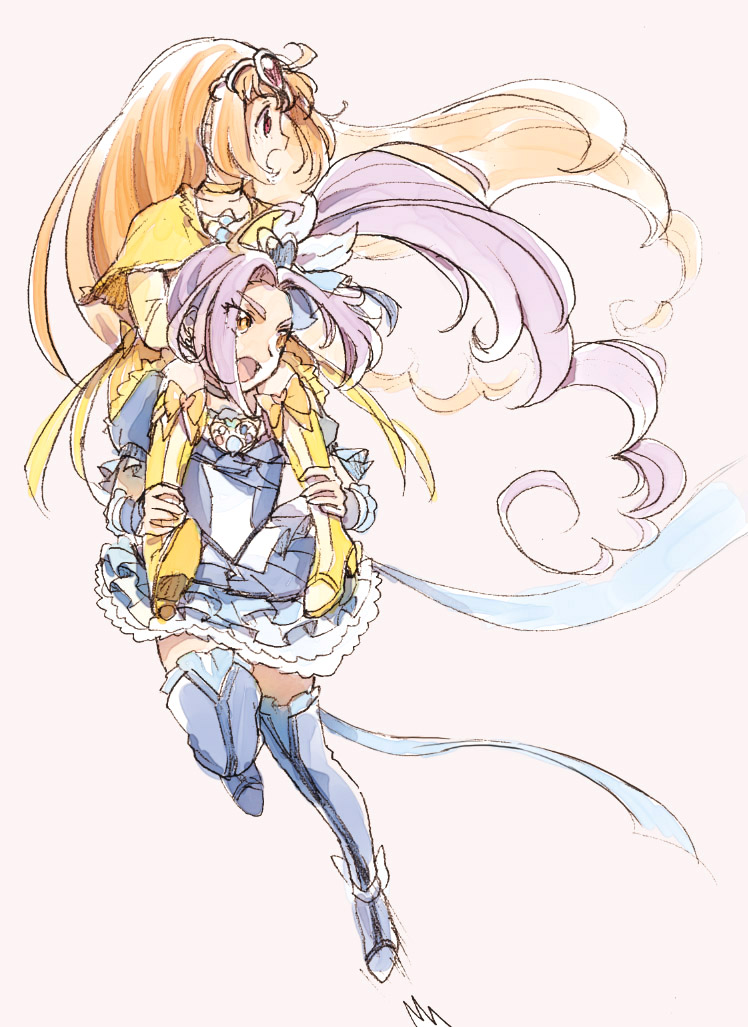 kurokawa eren, shirabe ako, seiren, cure muse, and cure beat (precure and 1 more) drawn by kurochiroko