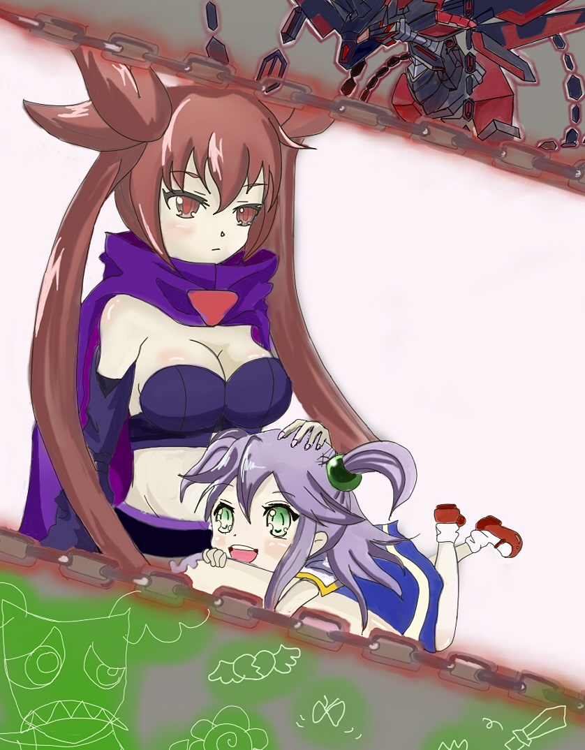 scharlachrot, eko, and kaz (arcana heart and 1 more) drawn by chibitan_(tibita0716)