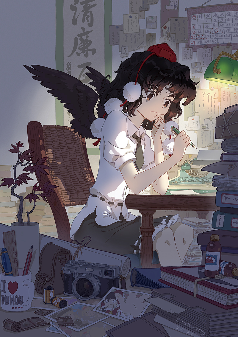 hakurei reimu, kirisame marisa, alice margatroid, and shameimaru aya (touhou) drawn by dahuang