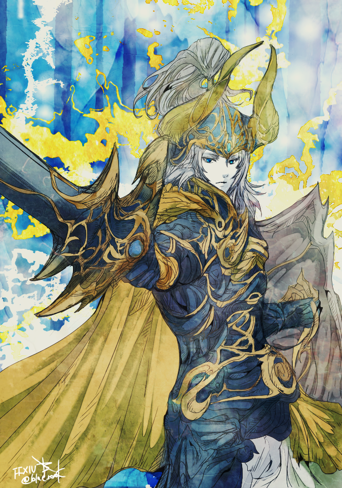 warrior of light and elidibus (final fantasy and 1 more) drawn by ruka_(blueplus84)