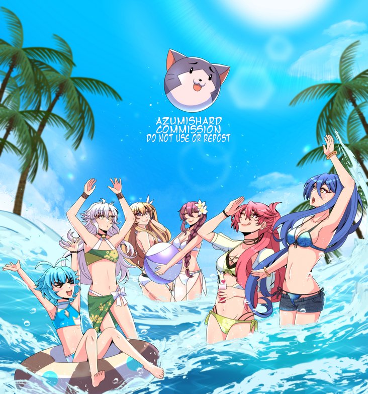 fie claussell, alisa reinford, tio plato, sara valestein, emma millstein, and 3 more (eiyuu densetsu and 2 more) drawn by azumishard