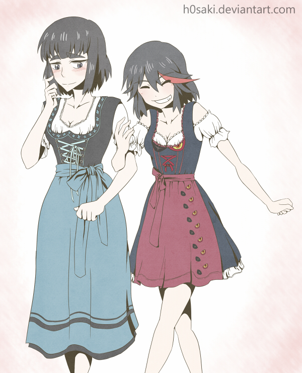 matoi ryuuko, senketsu, and kiryuuin satsuki (kill la kill) drawn by h0saki
