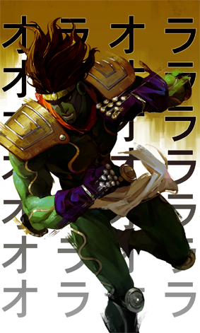 star platinum (jojo no kimyou na bouken and 1 more) drawn by white-corner