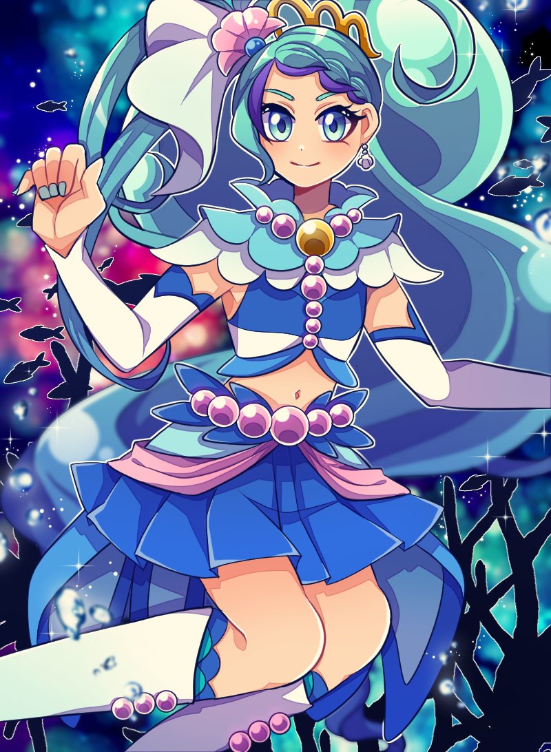 kaidou minami and cure mermaid (precure and 1 more) drawn by 1jumangoku