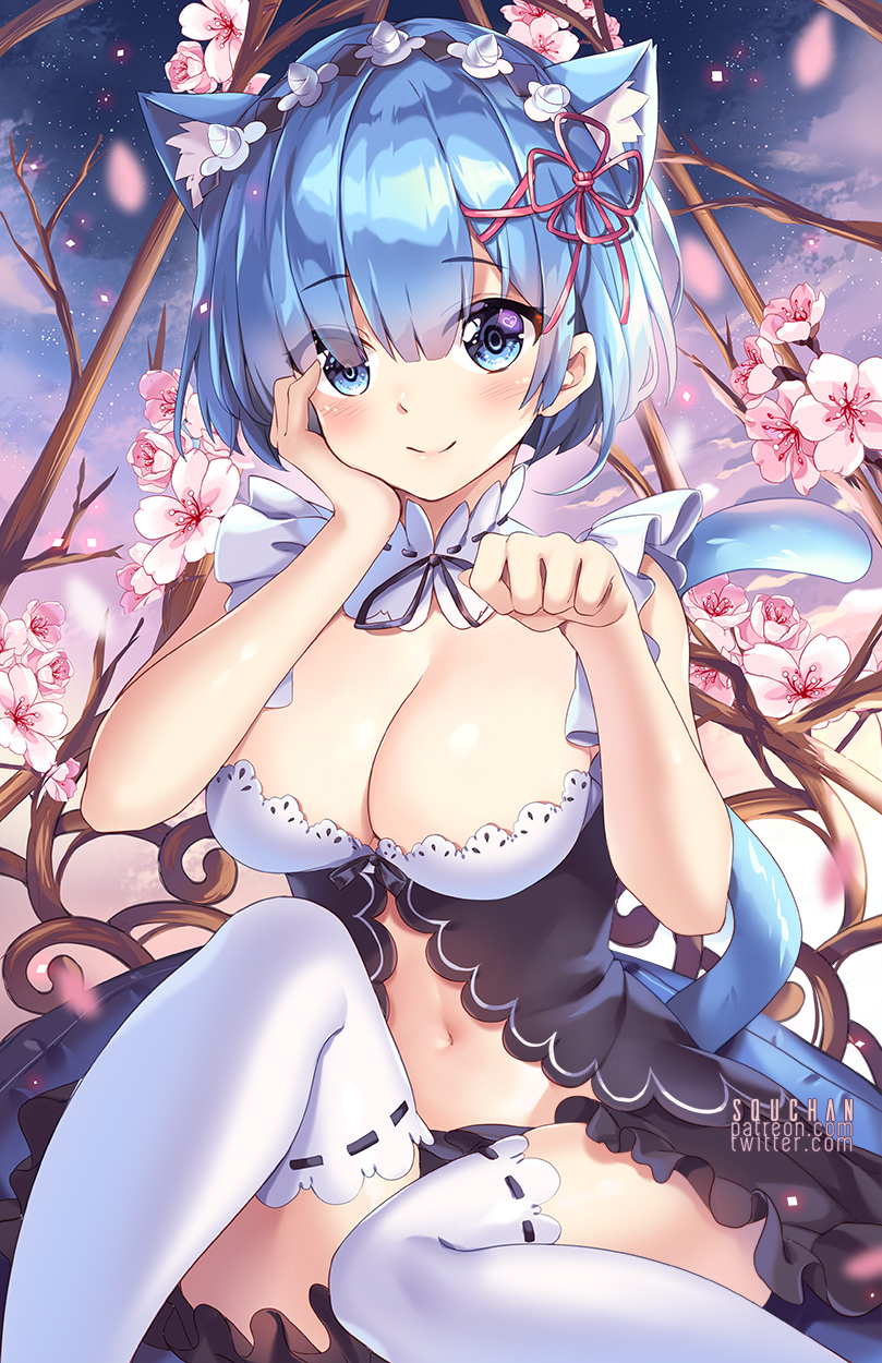 rem (re:zero kara hajimeru isekai seikatsu) drawn by squchan