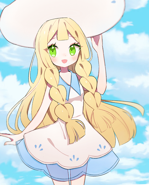 lillie (pokemon and 1 more) drawn by aliceyawnin