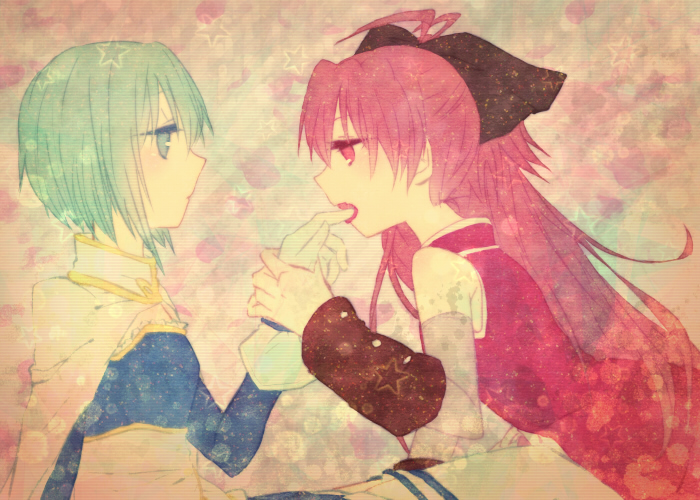 miki sayaka and sakura kyoko (mahou shoujo madoka magica) drawn by mizuki_(flowerlanguage)