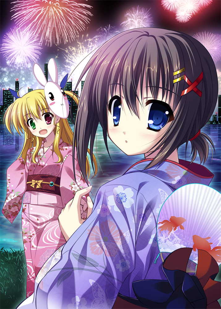 yagami hayate and vivio (lyrical nanoha and 1 more) drawn by endori