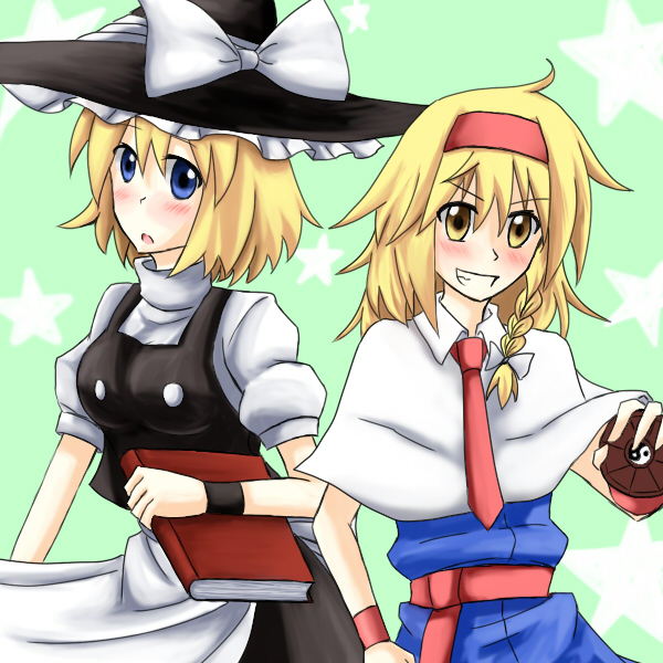 kirisame marisa and alice margatroid (touhou) drawn by bounami