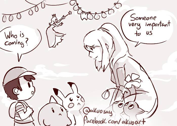 pikachu, kirby, samus aran, rosalina, ness, and 2 more (pokemon and 8 more) drawn by akuo