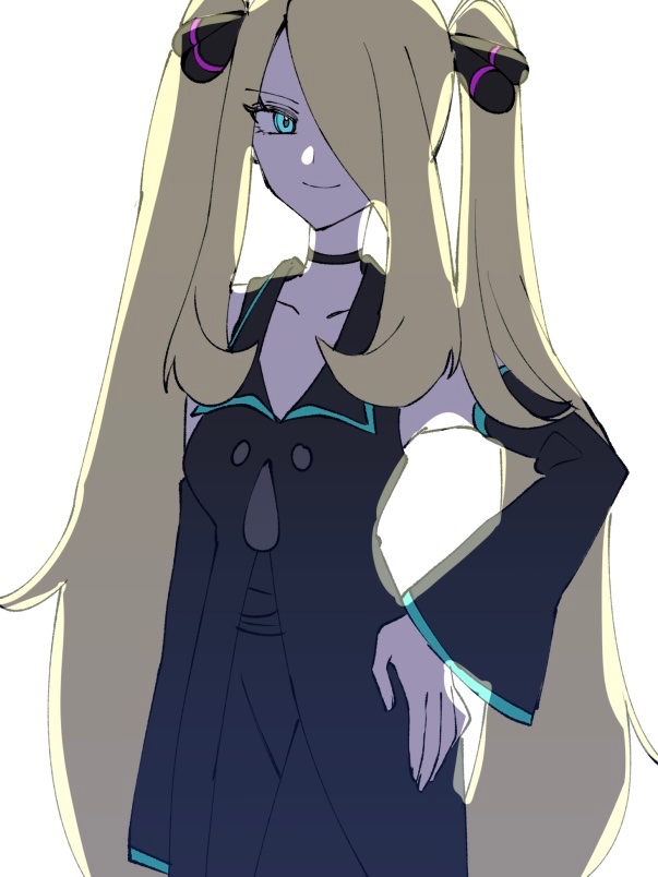 hatsune miku and cynthia (pokemon and 4 more) drawn by machi_(chrismt)