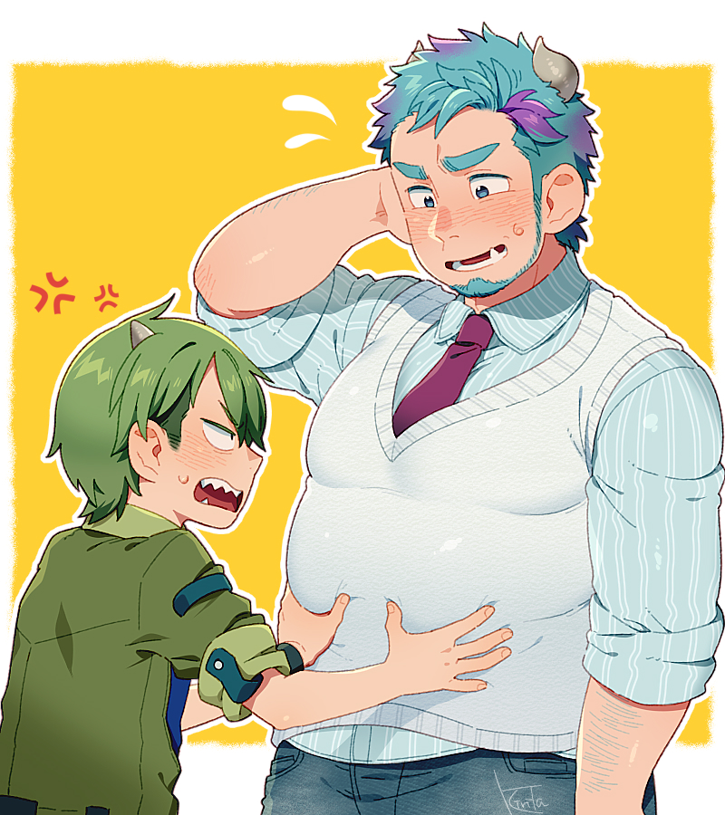 mike wazowski and james p. sullivan (monsters inc.) drawn by kiri_futoshi
