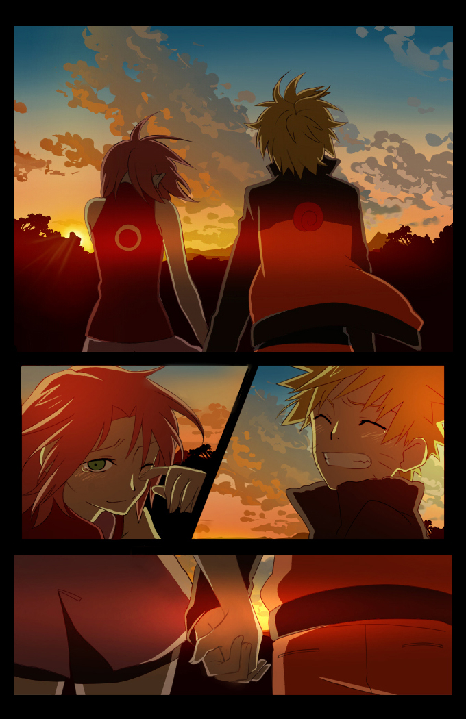 haruno sakura and uzumaki naruto (naruto and 1 more) drawn by katsuko_(naruto)