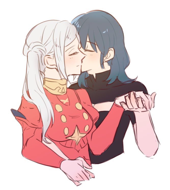 female byleth and edelgard von hresvelg (fire emblem and 1 more) drawn by riromomo