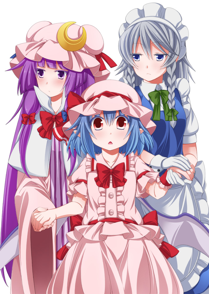 remilia scarlet, izayoi sakuya, and patchouli knowledge (touhou) drawn by eichi_yuu
