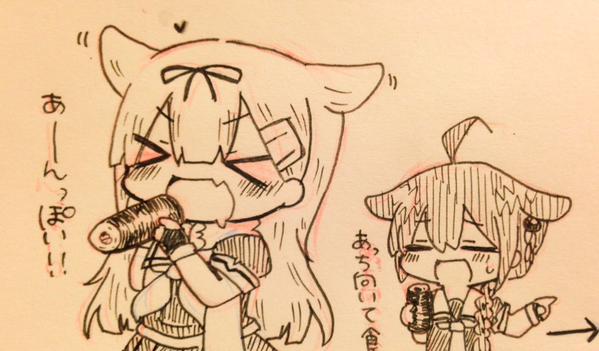 shigure, yuudachi, shigure kai ni, and yuudachi kai ni (kantai collection) drawn by jako_(jakoo21)
