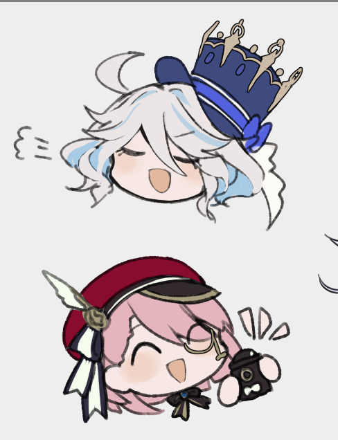furina and charlotte (genshin impact) drawn by merry-san