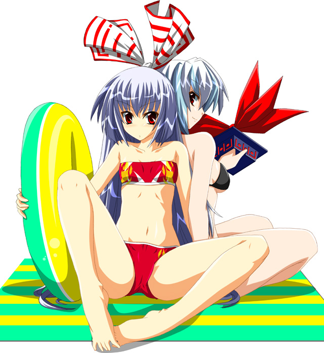 fujiwara no mokou and kamishirasawa keine (touhou) drawn by fumihiro