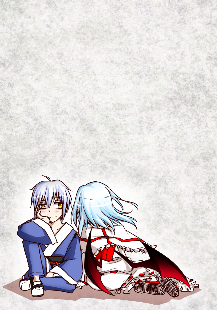 remilia scarlet and morichika rinnosuke (touhou) drawn by homura_(silver_blaze)