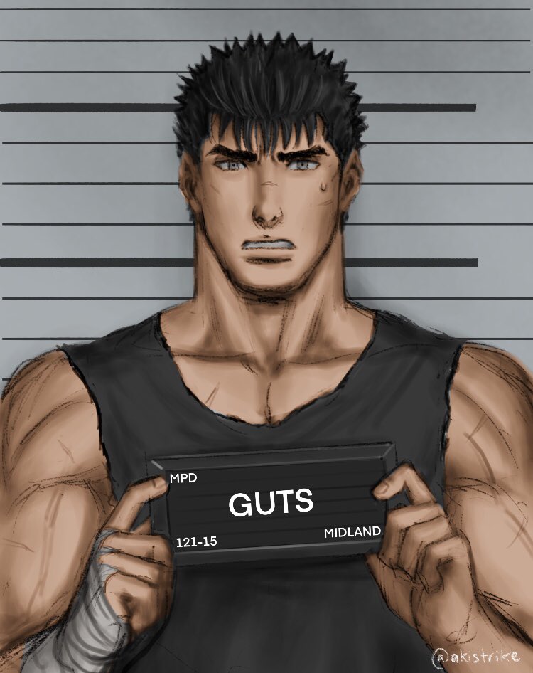 guts (berserk and 1 more) drawn by aki_(akistrike)