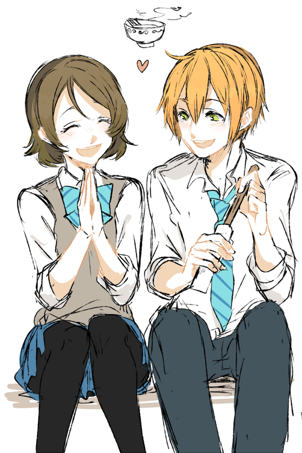 hoshizora rin and koizumi hanayo (love live! and 1 more) drawn by sofy