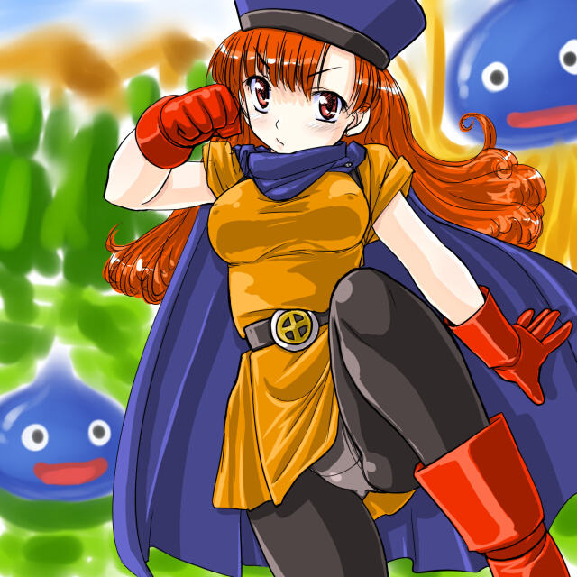 slime, alena, and healslime (dragon quest and 1 more) drawn by dd_(ijigendd)