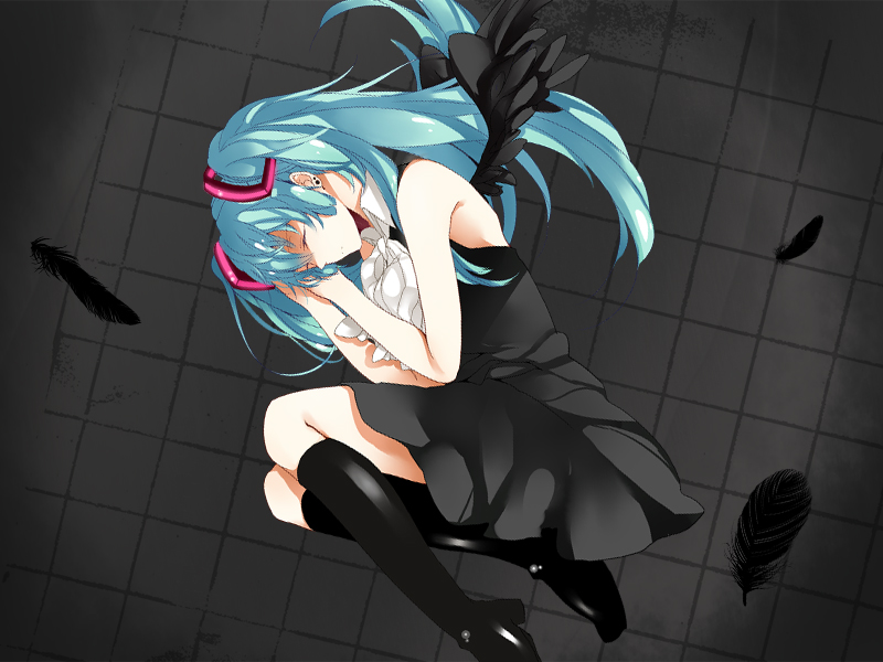 hatsune miku (vocaloid and 1 more) drawn by hatsuko